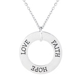 Faith Hope Love Stainless Steel Ring Pendant with Card