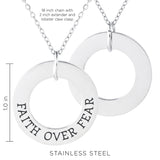 Faith Over Fear Stainless Steel Ring Pendant with Card