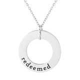 Redeemed Stainless Steel Ring Pendant with Card