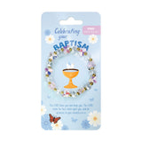 Butterfly Stretch Bracelet Pink, Baptism