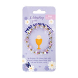 Butterfly Stretch Bracelet Pink, First Communion