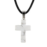 Stone Cross Pendant - Howlite