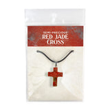Stone Cross Pendant - Red Jade