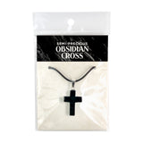 Stone Cross Pendant - Obsidian