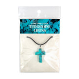 Stone Cross Pendant - Turquoise (synthetic)