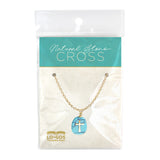 Natural Stone Cross Pendant - Turquoise