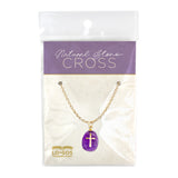 Natural Stone Cross Pendant - Purple
