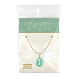 Natural Stone Cross Pendant - Green