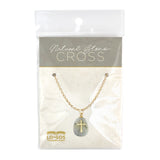 Natural Stone Cross Pendant - Gray