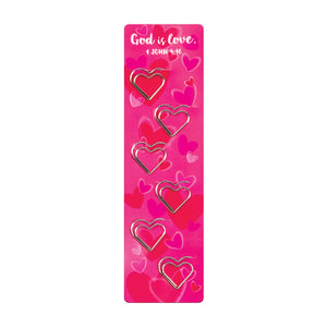 Paper Clip Set, Hearts - God is Love, 1 John 4:16