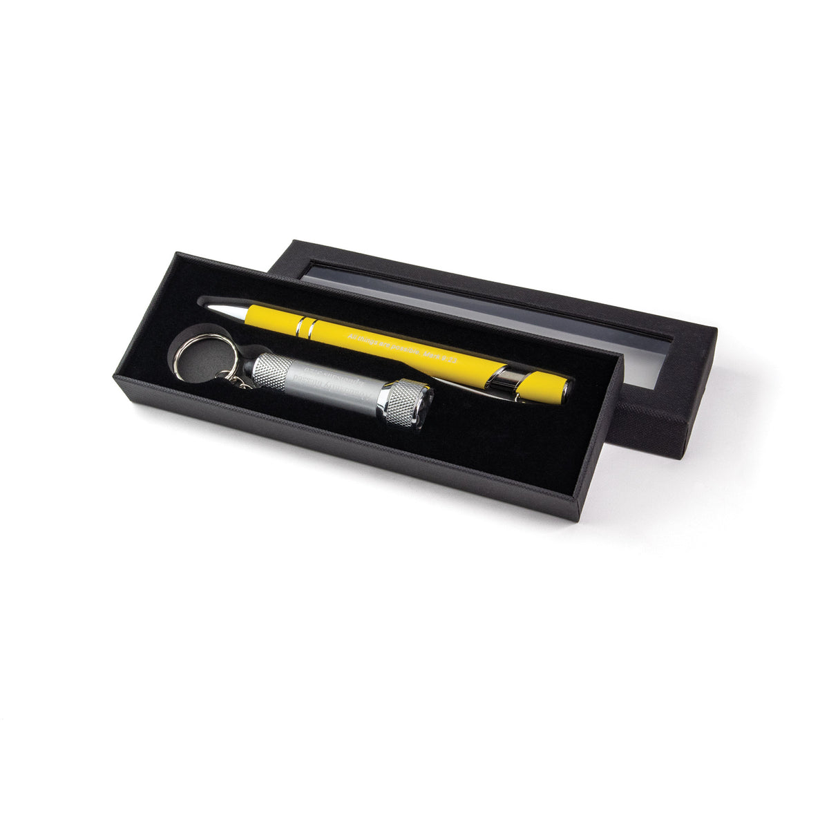 All Things are Possible Scripture Pen and Flashlight Set - Yellow/Silv ...