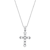 Sterling Silver Cross with CZ Accents