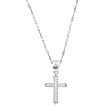 Sterling Silver Coptic Cross with CZ Accents