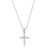 Sterling Silver Simple Cross with CZ Accents