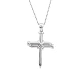 Three Nail Cross Sterling Silver Pendant