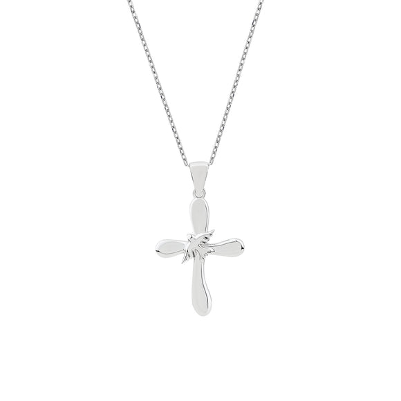 Cross with Dove Sterling Silver Pendant