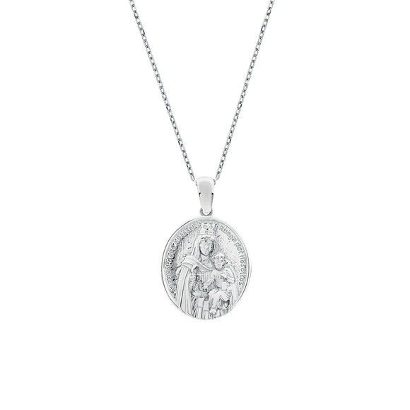 Our Lady of Mount Carmel Spanish Sterling Silver Pendant