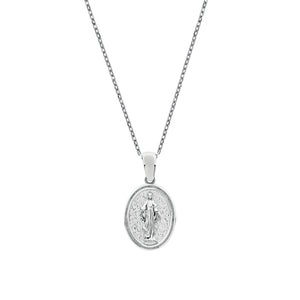 Our Lady of Grace Small Sterling Silver Pendant