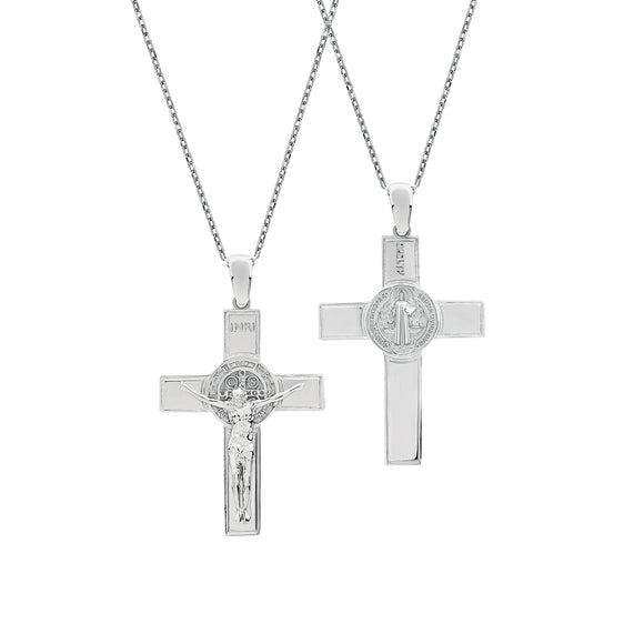 Saint Benedict Crucifix Sterling Silver Pendant