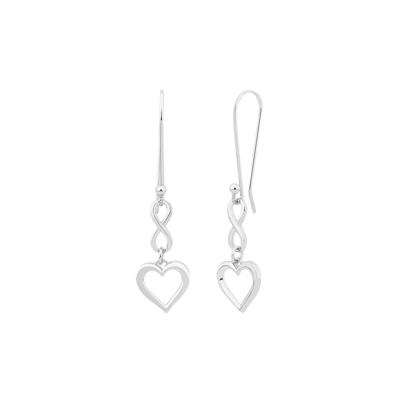 Infinity Heart Sterling Silver Earrings