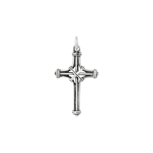 Banded Cross Antiqued Sterling Silver Pendant