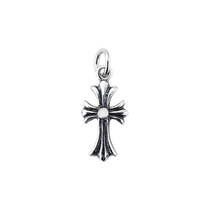 Split Flared Cross Antiqued Sterling Silver Pendant