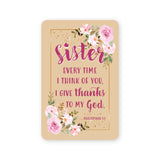 Wallet Scripture Card, Sister – Philippians 1:3