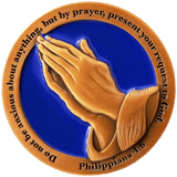 Front: Praying hands, with text, "Do not be anxious about anything, but by prayer, present your request to God." / "Philippians 4:6"