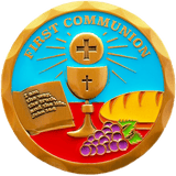 Front: Communion Scene, with text, "First Communion" / "I am the way, the truth, and the life. John 14:6"
