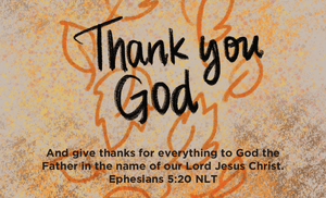 Thanksgiving, Pass Along Scripture Cards, Thank You God, Ephesians 5:20, Pack of 25 - Logos Trading Post, Christian Gift