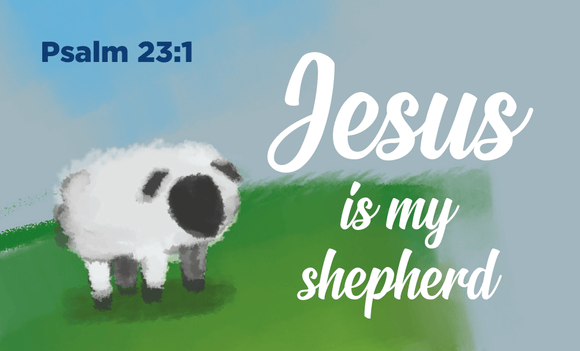 Children and Youth, Pass Along Scripture Cards, Jesus is my Shepherd, Psalm 23:1 Pack of 25 - Logos Trading Post, Christian Gift
