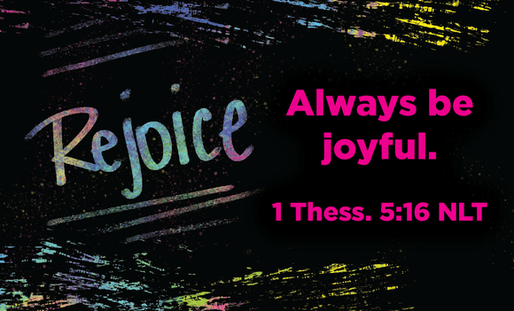 Children and Youth, Pass Along Scripture Cards, Rejoice, 1 Thessalonians 5:16, Pack of 25 - Logos Trading Post, Christian Gift