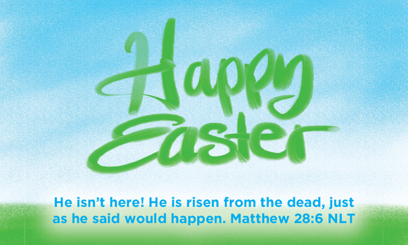 Easter, Pass Along Scripture Cards, Happy Easter, Matthew 28:6, Pack of 25 - Logos Trading Post, Christian Gift