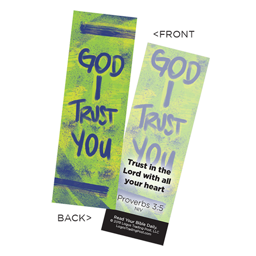 Children's Christian Bookmark, God I Trust You, Proverbs 3:5 - Pack of 25 - Christian Bookmarks