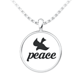 Peace Sterling Silver Pendant with an 18 inch chain