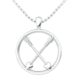 Crossed Paths Friendship Sterling Silver Pendant with 18 inch chain