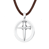 Nailed Sterling Silver Cross Pendant with suede cord