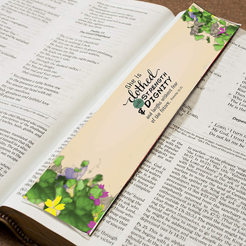 Logos Bookmark - Strength and Dignity Proverbs 31:25