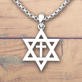 Star of David with Cross Set: Sterling Silver Pendant - Logos Trading Post, Christian Gift