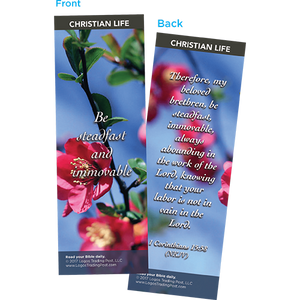 Be Steadfast and Immovable Bookmarks, Pack of 25 - Christian Bookmarks