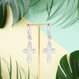 Logos Jewelry - Elegant Cross, Sterling Silver Earrings