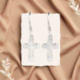Logos Jewelry - Elegant Cross, Sterling Silver Earrings