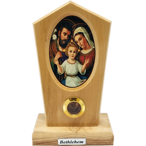 Holy Family Icon Olive Wood Stand