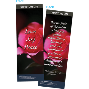 Love Joy Peace Bookmarks, Pack of 25 - Christian Bookmarks