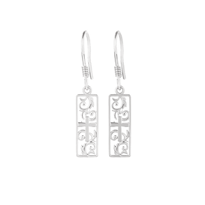 Sterling Silver Vineyard Cross Earrings Set