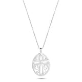 Encircled Cross Sterling Silver Necklace