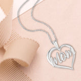 Mom Heart Sterling Silver Pendant