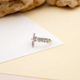 Jesus Sterling Silver Script Cross Ring, Words of Life Collection
