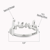 Friends Sterling Silver Script Cross Ring, Words of Life Collection