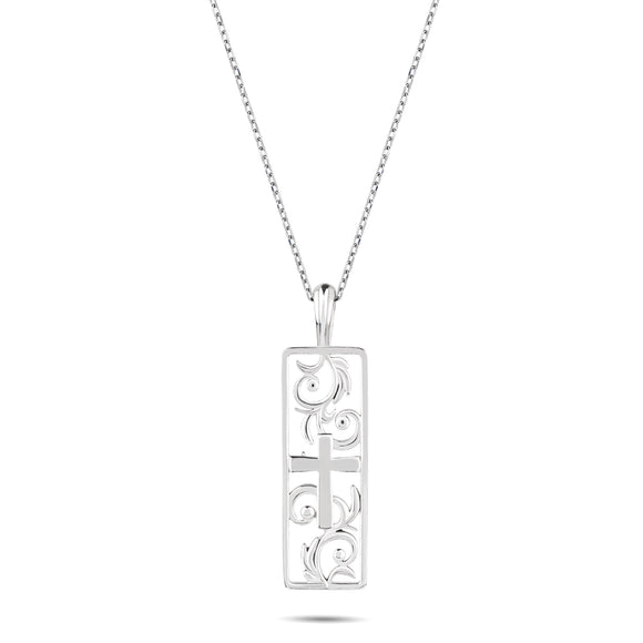 Sterling Silver Vineyard Cross Necklace